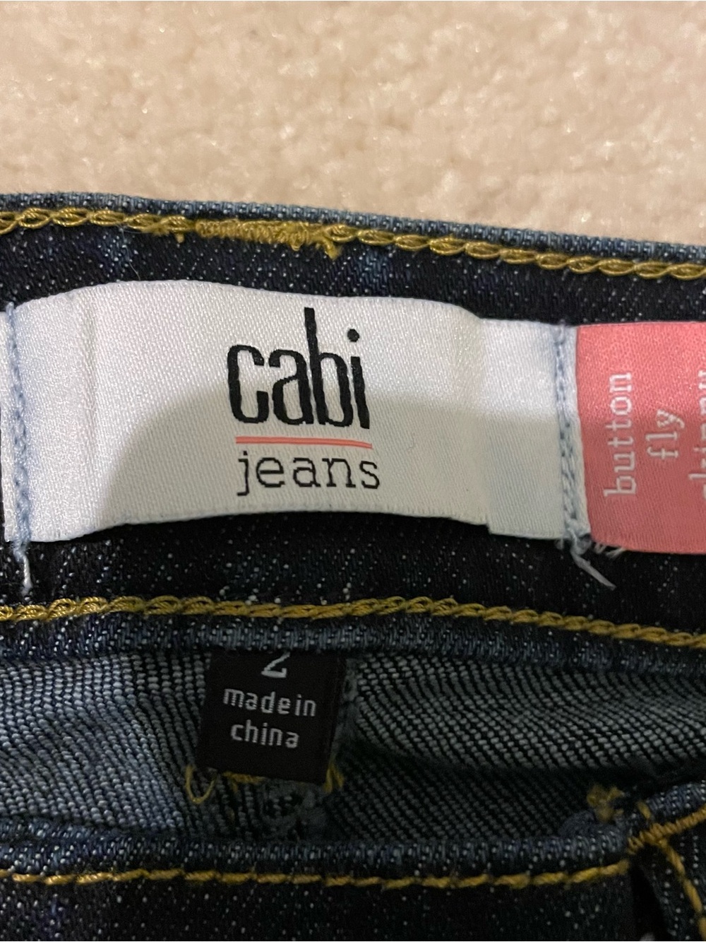 Cabi Women's Dark Wash Skinny Jeans with Red Stripe Waistband-2 NWOT - Picture 6 of 7
